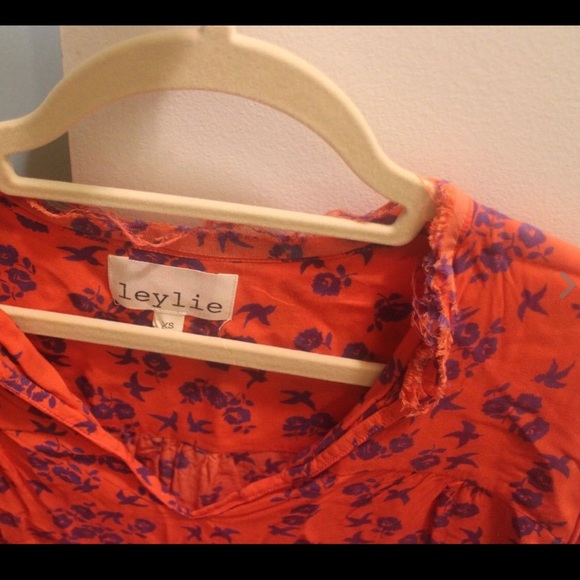 Leylie boutique - size xs- red and blue 100% Rayon - Picture 4 of 4